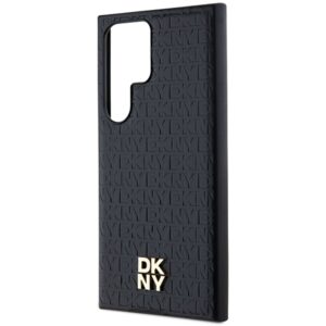 DKNY DKHMS24LPSHRPSK S24 Ultra S928 juodos spalvos kietas dėklas Leather Pattern Metal Logo MagSafe - Image 6
