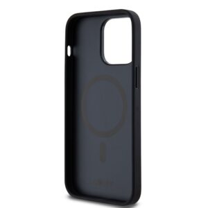 DKNY DKHMP13XPSHRPSK Apple iPhone 13 Pro Max 6.7 inch juodos spalvos kietas dėklas Leather Pattern Metal Logo MagSafe - Image 7