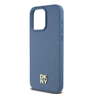 DKNY DKHMP15XPSHRPSB Apple iPhone 15 Pro Max 6.7 inch blue kietas dėklas Leather Monogram Pattern Metal Logo Ma - Image 6