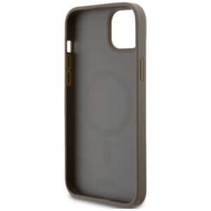 DKNY DKHMP15MPSHRPSW Apple iPhone 15 Plus 14 Plus 6.7 inch rudos spalvos kietas dėklas Leather Pattern Metal Logo Mag - Image 7
