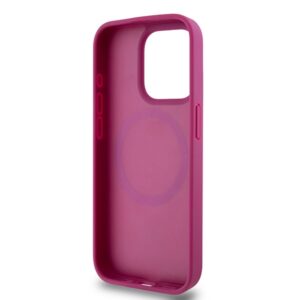 DKNY DKHMP15LPSHRPSP Apple iPhone 15 Pro 6.1 inch rožinės spalvos kietas dėklas Leather Monogram Pattern Metal Logo MagSaf - Image 7