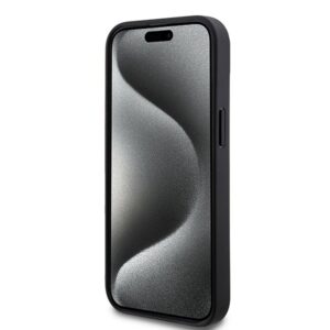 DKNY DKHCP15MPCPTSSK Apple iPhone 15 Plus   14 Plus 6.7 inch juodos spalvos kietas dėklas Leather Checkered Mono Pattern - Image 5