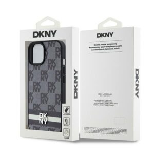 DKNY DKHCP15MPCPTSSK Apple iPhone 15 Plus   14 Plus 6.7 inch juodos spalvos kietas dėklas Leather Checkered Mono Pattern - Image 8