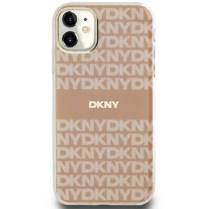 DKNY DKHMN61HRHSEP Apple iPhone 11 Xr 6.1 inch rožinės spalvos kietas dėklas IML Mono & Stripe MagSafe - Image 3