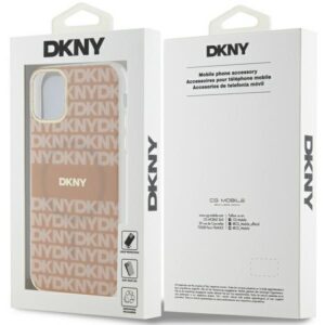 DKNY DKHMN61HRHSEP Apple iPhone 11 Xr 6.1 inch rožinės spalvos kietas dėklas IML Mono & Stripe MagSafe - Image 8