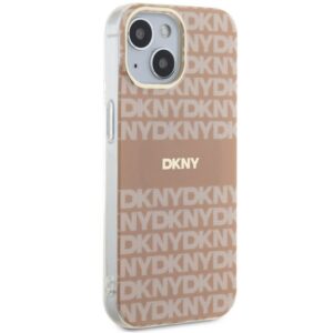 DKNY DKHMP14SHRHSEP Apple iPhone 14 15 13 6.1 inch rožinės spalvos kietas dėklas IML Mono & Stripe MagSafe - Image 4