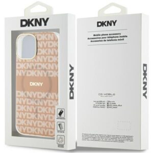 DKNY DKHMP14SHRHSEP Apple iPhone 14 15 13 6.1 inch rožinės spalvos kietas dėklas IML Mono & Stripe MagSafe - Image 8