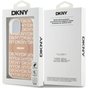 DKNY DKHMP15SHRHSEP Apple iPhone 15   14   13 6.1 inch rožinės spalvos kietas dėklas IML Mono & Stripe MagSafe - Image 8