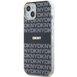 DKNY DKHMP15MHRHSEK Apple iPhone 15 Plus 14 Plus 6.7 inch juodos spalvos kietas dėklas IML Mono & Stripe MagSafe - Image 2