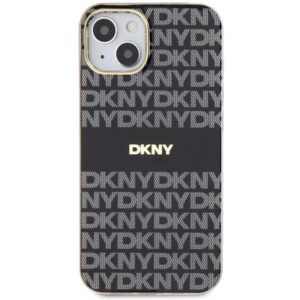 DKNY DKHMP15MHRHSEK Apple iPhone 15 Plus 14 Plus 6.7 inch juodos spalvos kietas dėklas IML Mono & Stripe MagSafe - Image 3