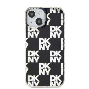 DKNY DKHCP15SHDLCEK Apple iPhone 15 14 13 6.1 inch juodos spalvos kietas dėklas IML Checkered Mono Pattern - Image 3
