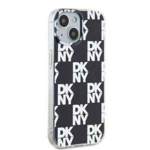 DKNY DKHCP15SHDLCEK Apple iPhone 15 14 13 6.1 inch juodos spalvos kietas dėklas IML Checkered Mono Pattern - Image 4