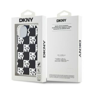 DKNY DKHCP15SHDLCEK Apple iPhone 15 14 13 6.1 inch juodos spalvos kietas dėklas IML Checkered Mono Pattern - Image 8