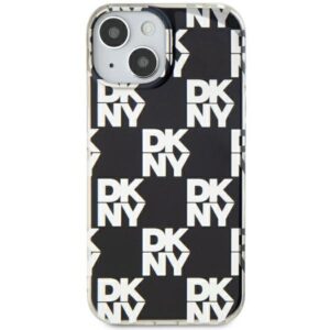 DKNY DKHCP15MHDLCEK Apple iPhone 15 Plus 14 Plus 6.7 inch juodos spalvos kietas dėklas IML Checkered Mono Pattern - Image 3