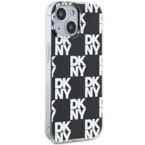 DKNY DKHCP15MHDLCEK Apple iPhone 15 Plus 14 Plus 6.7 inch juodos spalvos kietas dėklas IML Checkered Mono Pattern - Image 4