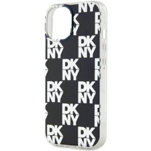 DKNY DKHCP15MHDLCEK Apple iPhone 15 Plus 14 Plus 6.7 inch juodos spalvos kietas dėklas IML Checkered Mono Pattern - Image 6