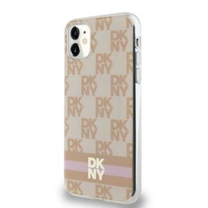 DKNY DKHMN61HCPTSP Apple iPhone 11 Xr 6.1 inch rožinės spalvos kietas dėklas IML Checkered Mono Pattern & Printed Stripe - Image 2