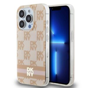 DKNY DKHMP13LHCPTSP Apple iPhone 13 Pro 13 6.1 inch rožinės spalvos kietas dėklas IML Checkered Mono Pattern & Printed S