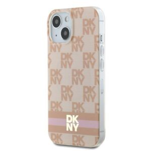 DKNY DKHMP15SHCPTSP Apple iPhone 15   14   13 6.1 inch rožinės spalvos kietas dėklas IML Checkered Mono Pattern & Printed - Image 2