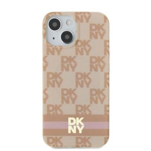 DKNY DKHMP15SHCPTSP Apple iPhone 15   14   13 6.1 inch rožinės spalvos kietas dėklas IML Checkered Mono Pattern & Printed - Image 3