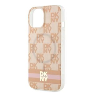 DKNY DKHMP15SHCPTSP Apple iPhone 15   14   13 6.1 inch rožinės spalvos kietas dėklas IML Checkered Mono Pattern & Printed - Image 6