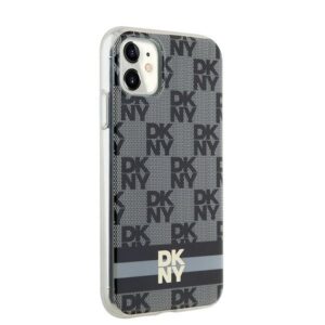 DKNY DKHMN61HCPTSK Apple iPhone 11   Xr 6.1 inch juodos spalvos kietas dėklas IML Checkered Mono Pattern & Printed Strip - Image 2