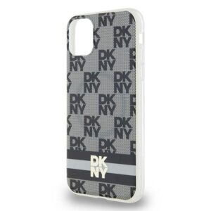 DKNY DKHMN61HCPTSK Apple iPhone 11   Xr 6.1 inch juodos spalvos kietas dėklas IML Checkered Mono Pattern & Printed Strip - Image 6
