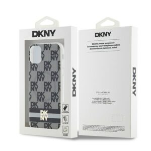 DKNY DKHMN61HCPTSK Apple iPhone 11   Xr 6.1 inch juodos spalvos kietas dėklas IML Checkered Mono Pattern & Printed Strip - Image 8