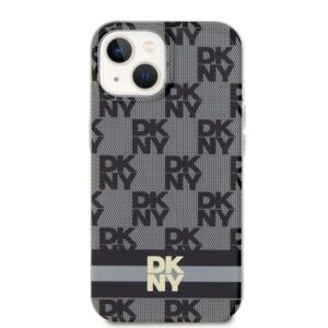 DKNY DKHMP14SHCPTSK Apple iPhone 14 15 13 6.1 inch juodos spalvos kietas dėklas IML Checkered Mono Pattern & Printed - Image 3