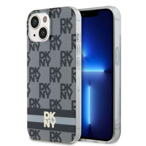 DKNY DKHMP15SHCPTSK Apple iPhone 15   14   13 6.1 inch juodos spalvos kietas dėklas IML Checkered Mono Pattern & Printed