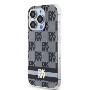 DKNY DKHMP15LHCPTSK Apple iPhone 15 Pro 6.1" juodos spalvos kietas dėklas IML Checkered Mono Pattern & Printed Strip - Image 2