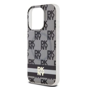 DKNY DKHMP15LHCPTSK Apple iPhone 15 Pro 6.1" juodos spalvos kietas dėklas IML Checkered Mono Pattern & Printed Strip - Image 6