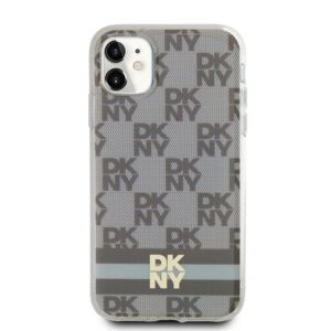 DKNY DKHMN61HCPTSE Apple iPhone 11   Xr 6.1 inch beige kietas dėklas IML Checkered Mono Pattern & Printed Strip - Image 3