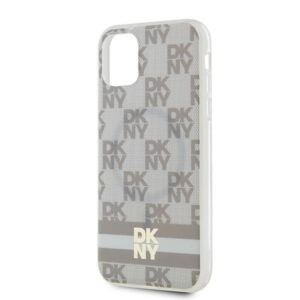 DKNY DKHMN61HCPTSE Apple iPhone 11   Xr 6.1 inch beige kietas dėklas IML Checkered Mono Pattern & Printed Strip - Image 6