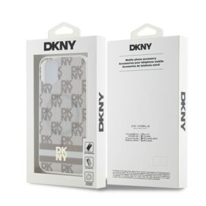 DKNY DKHMN61HCPTSE Apple iPhone 11   Xr 6.1 inch beige kietas dėklas IML Checkered Mono Pattern & Printed Strip - Image 8