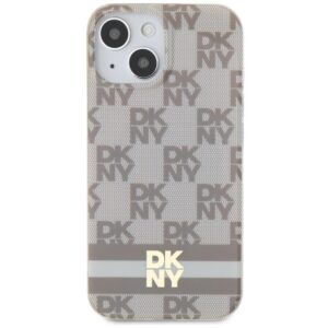 DKNY DKHMP14SHCPTSE Apple iPhone 14 15 13 6.1 inch beige kietas dėklas IML Checkered Mono Pattern & Printed - Image 3