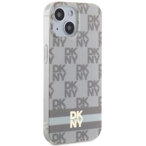 DKNY DKHMP14SHCPTSE Apple iPhone 14 15 13 6.1 inch beige kietas dėklas IML Checkered Mono Pattern & Printed - Image 4
