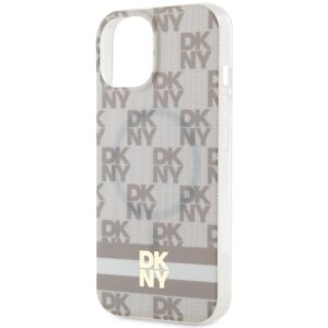DKNY DKHMP14SHCPTSE Apple iPhone 14 15 13 6.1 inch beige kietas dėklas IML Checkered Mono Pattern & Printed - Image 6