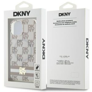 DKNY DKHMP14SHCPTSE Apple iPhone 14 15 13 6.1 inch beige kietas dėklas IML Checkered Mono Pattern & Printed - Image 8
