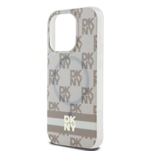DKNY DKHMP14LHCPTSE Apple iPhone 14 Pro 6.1 inch beige kietas dėklas IML Checkered Mono Pattern & Printed Strip - Image 6