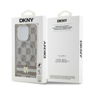DKNY DKHMP14LHCPTSE Apple iPhone 14 Pro 6.1 inch beige kietas dėklas IML Checkered Mono Pattern & Printed Strip - Image 8