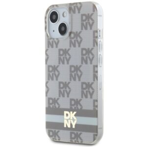 DKNY DKHMP15SHCPTSE Apple iPhone 15 14 13 6.1 inch beige kietas dėklas IML Checkered Mono Pattern & Printed - Image 2