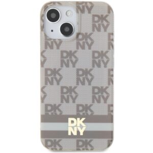 DKNY DKHMP15SHCPTSE Apple iPhone 15 14 13 6.1 inch beige kietas dėklas IML Checkered Mono Pattern & Printed - Image 3