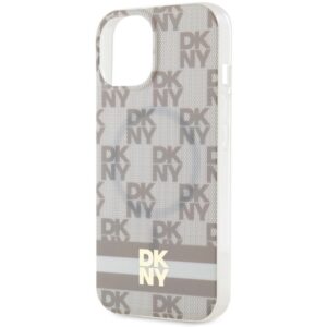 DKNY DKHMP15SHCPTSE Apple iPhone 15 14 13 6.1 inch beige kietas dėklas IML Checkered Mono Pattern & Printed - Image 6