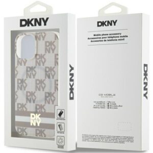 DKNY DKHMP15MHCPTSE Apple iPhone 15 Plus   14 Plus 6.7 inch beige kietas dėklas IML Checkered Mono Pattern & Pr - Image 8