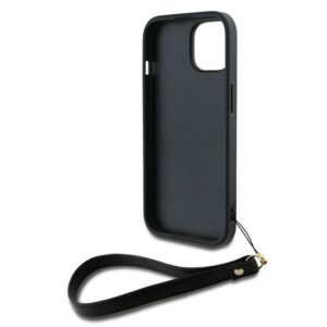 DKNY DKHCP15SPBSWSK Apple iPhone 15 / 14 / 13 6.1 inch juodos spalvos hardcase with Wrist Strap and Stock Logo - Image 4