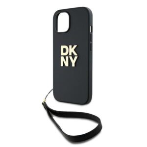 DKNY DKHCP15SPBSWSK Apple iPhone 15 / 14 / 13 6.1 inch juodos spalvos hardcase with Wrist Strap and Stock Logo - Image 5