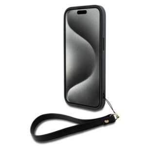DKNY DKHCP15SPBSWSK Apple iPhone 15 / 14 / 13 6.1 inch juodos spalvos hardcase with Wrist Strap and Stock Logo - Image 6