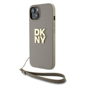 DKNY DKHCP15MPBSWSE Apple iPhone 15 Plus 6.7" beige hardcase with Wrist Strap and Stock Logo