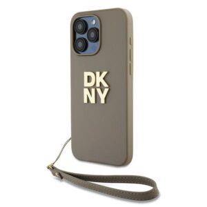 DKNY DKHCP15LPBSWSE Apple iPhone 15 Pro 6.1" beige hardcase with Wrist Strap and Stock Logo - Image 1